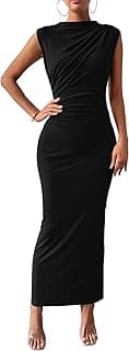 BTFBM Women Ruched Bodycon Maxi Dresses Summer Casual