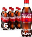Coca-Cola Cherry Soda Soft Drink Bottles, 16.9 fl oz, 6 Pack
