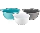 KitchenAid Universal Nesting Plastic Mixing Bowls, Set Of 3, 2.5 quart, 3.5 quart, 4.5 quart, Non Slip Base with Easy...