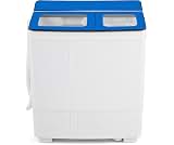 COSTWAY 20Lbs Portable Washing Machine with Built-in Drain Pump, Blue | Compact Laundry Machine with 12Lbs Washer and...