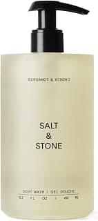 Salt & Stone Body Wash for Women & Men, Bergamot & Hinoki 15.2 fl oz | Shower Gel, Sulfate-Free, Paraben-Free, Dye-Fr...