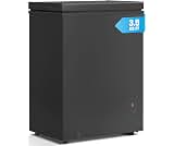 TABU 3.5 Cubic Feet Chest Freezer, Compact Deep Freezer, Black | Top Opening Freezer, 7 Level Adjustable Thermostat &...