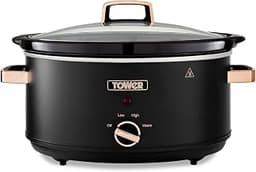 Tower Cavaletto 6.5 Litre Slow Cooker with 3 Heat Settings, Removable Dishwasher Safe Pot, Cool Touch Handles, Up to ...