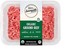 Sunnyside Farms, Ground Beef Organic Grass Fed, 16 Ounce
