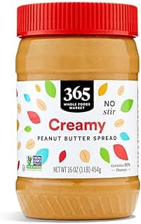 365 by Whole Foods Market, Creamy Peanut Butter Spread, No Stir, 16 Ounce