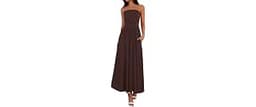 BTFBM Summer Maxi Dresses for Women Strapless Tube Top Dress | Sleeveless Ruched A Line Dresses Pockets, 2026 Trendy,...
