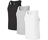 BAMBOO COOL Men's Tank Top Undershirts Moisture Wicking Breathable, Fitted Ruglar Fit T Shirts for Men 3 Pack