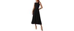 BTFBM Women Midi Bodycon Tank Dress | Casual Sleeveless Crewneck Knit Pleated A Line Sweater Dresses, Wedding Guest,C...