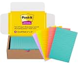 Post-it Super Sticky Notes, 4 x 6 in, Supernova Neons, 5 Lined Pads | School Supplies and Office Supplies, 2X the Stick...
