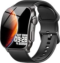 Smart Watch, 2.01" AMOLED Curved Touchscreen Fitness Watch for Men Women, IP68 Waterproof, 24/7 Heart Rate/Sleep Moni...