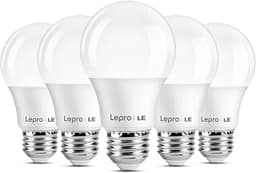 Lepro A19 E26 LED Light Bulbs 9W 800 Lumens Daylight White 5000K 5 Pack | UL Listed,60W equivalent,Non-dimmable,Energ...