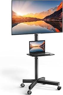 PERLESMITH Rolling TV Stand on Wheels for 23-65 Inch TVs,Tilt Mobile TV Cart Holds up to 99 lbs with Adjustable Heigh...