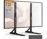 PERLESMITH Universal TV Stand Mount for 20-75 Inch TVs, Height Adjustable Table Top TV Stand, Great Load-Bearing Repl...