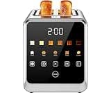 Foyoconven 2 Slice Toaster Smart Touchscreen Wide Slot with Bagel Mode | 900W Digital Timer, Single Slice Mode, Memor...