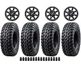 Tusk Set of 30x10-14 TERRABITE Heavy Duty 8-Ply Radial UTV Tires mounted on CASCADE Wheels - Compatible with POLARIS ...