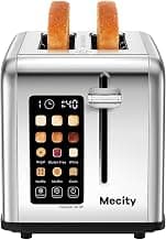 Mecity 2 Slice Toaster Touch Screen 1.5" Wide Slot, Stainless Steel Smart Bread Toaster for Bagel Muffin Waffle Glute...