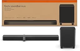 Amazon Fire TV Soundbar Plus with subwoofer (newest model), 3.1 channel, Dolby Atmos, DTS:X, clear dialogue