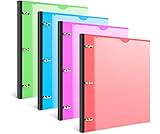 INFUN 1 Inch Telescoping 3 Ring Binder - 4PCS, Flexible Round Binder with Customizable Front Cover and Clear Catalog ...