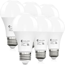 evelor 6-Packs A19 LED Light Bulbs,100 Watt Equivalent Daylight 5000K Bright Bulbs Efficient 13W,1500 Lumens E26 Base...