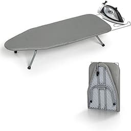 Metal Foldable Tabletop Ironing Board with Iron Rest, Portable Ironing Board Small with Heat Resistant Cotton Cover, ...
