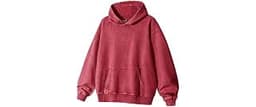 WOLF ZONE Authentic Acid Wash Hoodie 100% Cotton Oversize, 430gsm Heavyweight Vintage Pullover