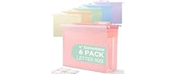 SortRax Plastic High Capacity Hanging File Folders, 4" Expansion for Bulky Documents, Side-Sealed Pocket, Holds Heavy...