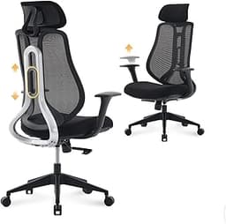 Nouhaus Strato Ergonomic Office Chair, Mesh Home Office Chairs Comfy with 3D Armrests, Height Adjustable Backrest, He...