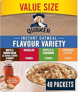 Quaker Instant Oatmeal 4 Flavour Variety Pack, 40 Packets, 1.48kg