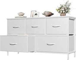 OLIXIS Dresser for Bedroom with 5 Drawers, Wide Chest of Drawers, Fabric Bedroom Dresser with Drawer Organizers, Stor...