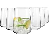 Krosno Water Glasses Set of 6, 18.9 oz, Infinity Collection | Glass Tumblers, Lead-Free Crystal Glassware, Juice Glas...