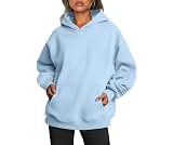 Trendy Queen Womens Hoodies Oversized Sweatshirt | Cozy Fleece Sweaters, Basic Pullover Shirts, Large Kangaroo Pocket...