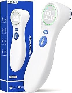 No-Touch Thermometer for Adults and Kids, 1-Second Fast Reading, Color-Coded Fever Alarm, Silent Mode, Object & Room ...