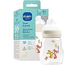 MAM 6oz Premium Glass Baby Bottle Newborn, Wide Neck Slow Flow Breastfeeding Like Silicone Nipple, Easy Clean, BPA Fr...