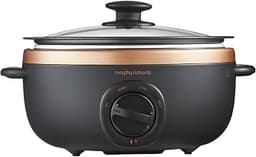 Morphy Richards 3.5L Sear and Stew Slow Cooker, 3 Heat Settings, Dishwasher Safe Non Stick Aluminum Pot, Cool Touch H...