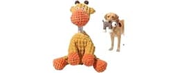 PVVPVV Indestructible Dog Toys for Aggressive Chewers, Squeaky Plush Chew Toy, (Yellow)