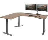 Vari ComfortEdge 80x60 L-Shape Desk- Varidesk Electric Electric Height Adjustable Corner Desk- Home Office Workstatio...