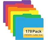 PANDRI Colored File Folders, 170 Pack 1/3 Cut Tab File Folder, 6 Colors | Colored Manila Folder With Tabs for Filing ...