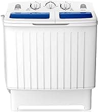 COSTWAY Portable Washing Machine, Twin Tub 20 Lbs Capacity, Compact Laundry Washer(12 Lbs) and Spinner(8 Lbs), Durabl...