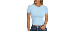 Trendy Queen Womens Short Sleeve T Shirt Basic Summer Top | Buttery-Soft Stretch Fabric, Breathable, Figure-Flatterin...