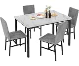 Hooseng Dining Room Table Set 5 Piece Dining Table Set Marble Dining Table 4 Chair Dining Table Set for Kitchen Livin...