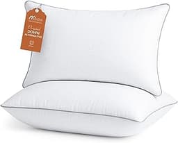 Sasttie Pillows Queen Size Set of 2, Bed Pillows for Side, Back, and Stomach Sleepers - Oeko-Tex Certified Down Alter...