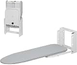 Zoes Homeware Wall Mounted Ironing Board, 180 Rotation, Space-Saving Fold Down, 36" x 12", Silver
