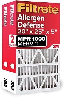 Filtrete 20x25x5 Air Filter MERV 11, MPR 1000 Micro Allergen Defense 2-Pack, Fits Lennox, AC Furnace HVAC Filters for...
