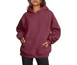 Trendy Queen Womens Hoodies Oversized Sweatshirt | Cozy Fleece Sweaters, Basic Pullover Shirts, Large Kangaroo Pocket...