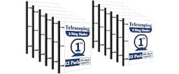 INFUN 1 Inch Telescoping 3 Ring Binder -12 PCS-White, Flexible Binders with Customizable Front Cover and Clear Catalo...