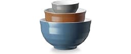 DOWAN Mixing Bowls Set of 3, 4.25/2/0.5 Qt Ceramic Mixing Bowls, Easy-Grip & Stability Design, Mixing Bowls for Kitch...
