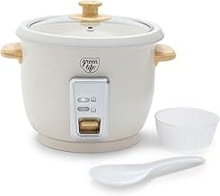 GreenLife Rice Cooker with Removable PFAS-Free Ceramic Nonstick Pot, 3-Cups Uncooked/6-Cups Cooked, Grains & Oatmeal ...