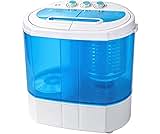 SUPER DEAL Small Portable Washing Machine 9.9lb Mini Compact Washer Twin Tub Laundry Machine Top Load Spinning and Wa...