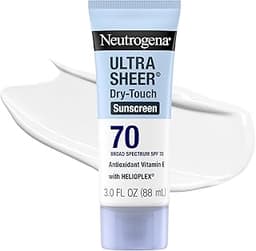 Neutrogena Ultra Sheer Dry-Touch Sunscreen Lotion SPF 70, Broad Spectrum, Water Resistant 80 Min, Oil-Free, Oxybenzon...