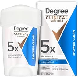 Degree Clinical Antiperspirant Deodorant Soft Solid, Shower Clean, 1.7 oz